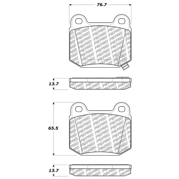 Centric Posi Quiet Pro™ Semi-Metallic Rear Disc Brake Pads 500.09610