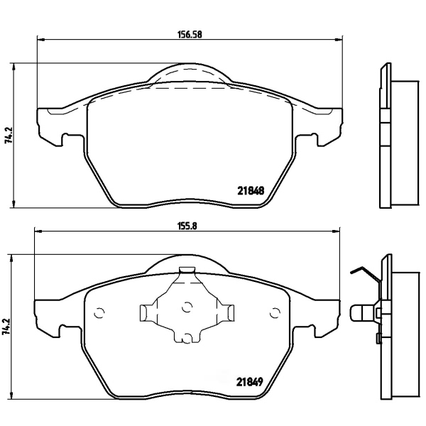 brembo Premium Low-Met OE Equivalent Brake Pads P85039