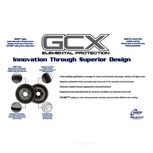 Centric GCX Plain 1-Piece Rear Brake Rotor 320.63060