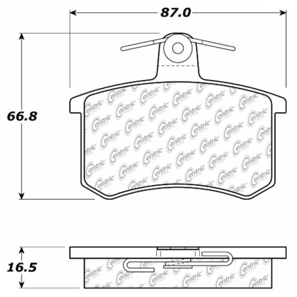 Centric Premium Semi-Metallic Rear Disc Brake Pads 300.02280