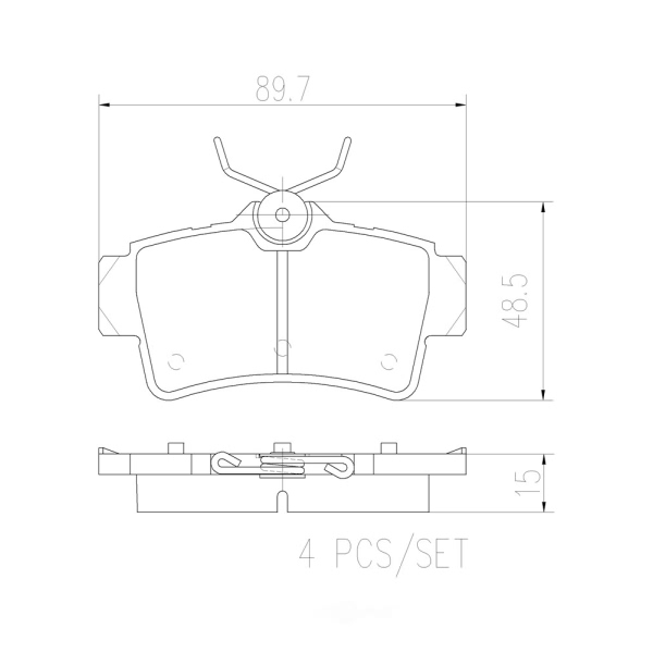 brembo Premium Ceramic Rear Disc Brake Pads P24155N