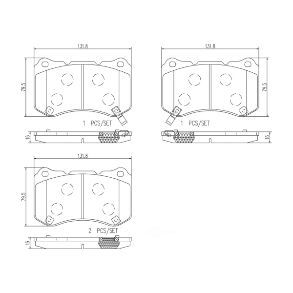 brembo Premium Ceramic Front Disc Brake Pads P28059N