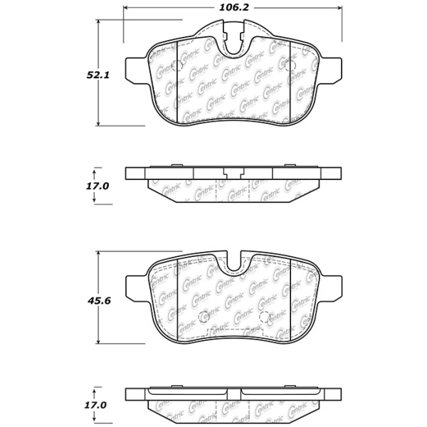 Centric Posi Quiet™ Ceramic Rear Disc Brake Pads 105.14330