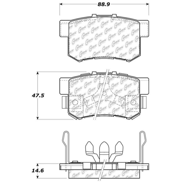 Centric Premium Ceramic Rear Disc Brake Pads 301.10860