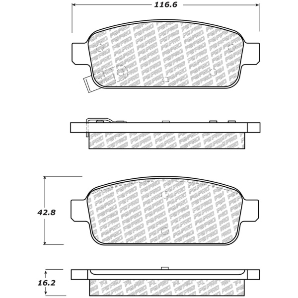 Centric Posi Quiet Pro™ Ceramic Rear Disc Brake Pads 500.14681