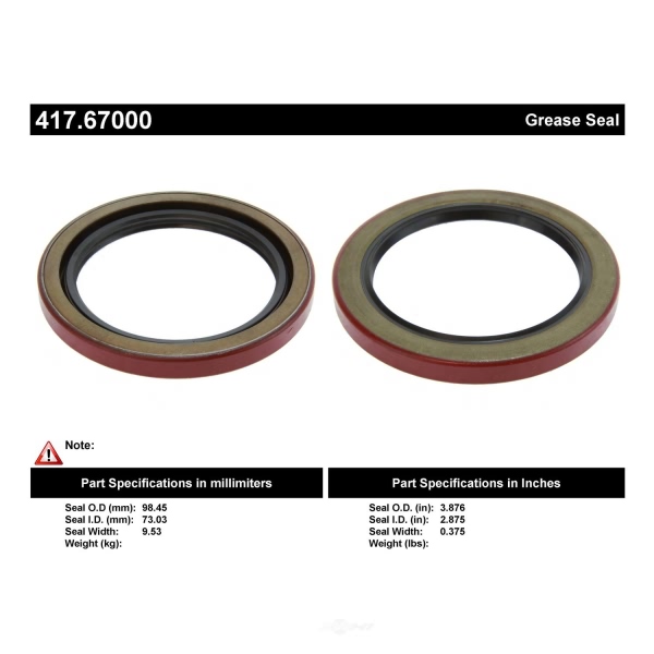 Centric Premium™ Axle Shaft Seal 417.67000