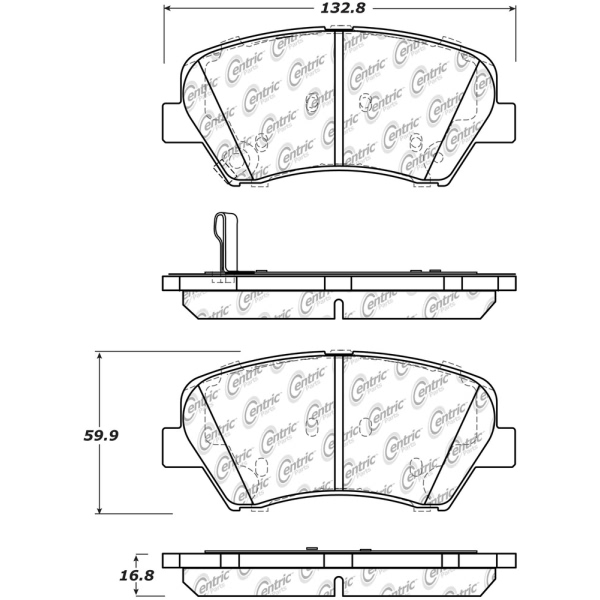 Centric Premium Ceramic Front Disc Brake Pads 301.15430