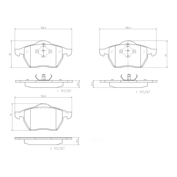 brembo Premium Ceramic Front Disc Brake Pads P85036N