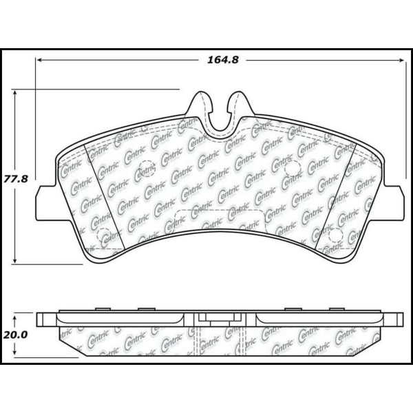 Centric Posi Quiet™ Semi-Metallic Rear Disc Brake Pads 104.13180