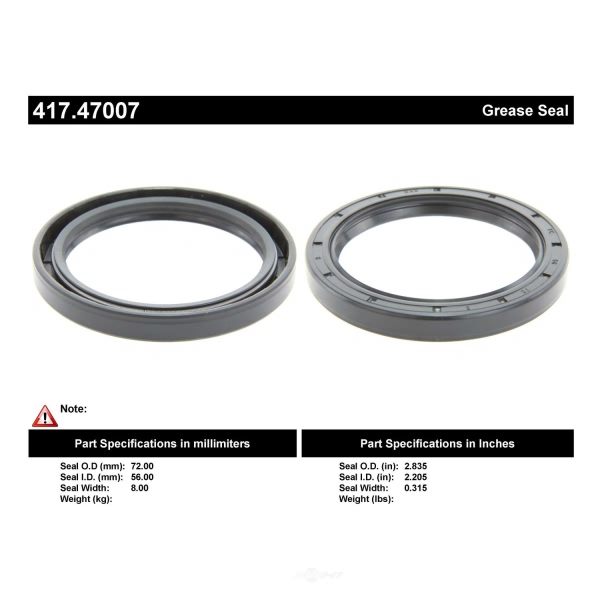 Centric Premium™ Axle Shaft Seal 417.47007