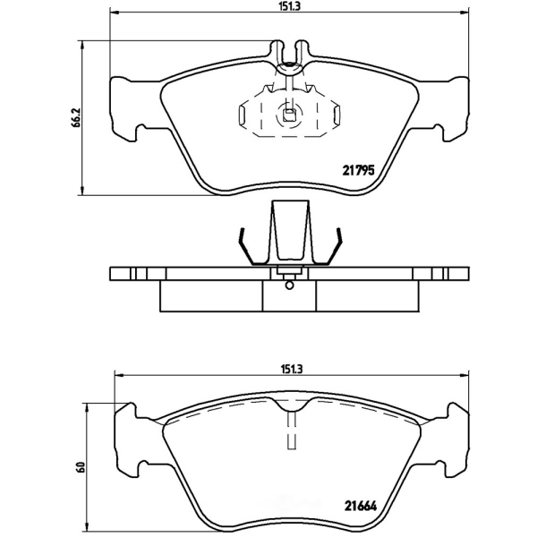 brembo Premium Low-Met OE Equivalent Front Brake Pads P50023