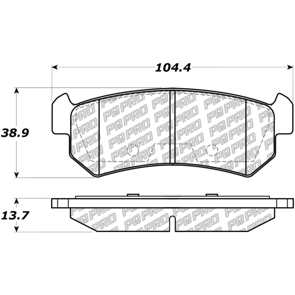 Centric Posi Quiet Pro™ Semi-Metallic Rear Disc Brake Pads 500.10360