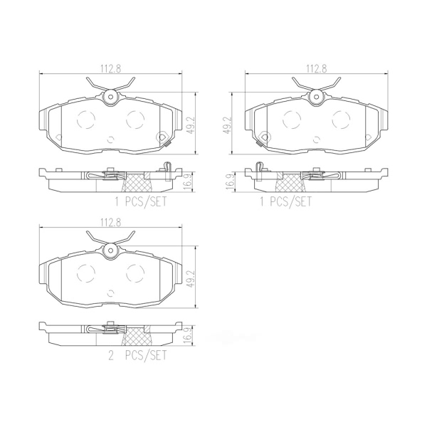 brembo Premium Ceramic Rear Disc Brake Pads P24170N