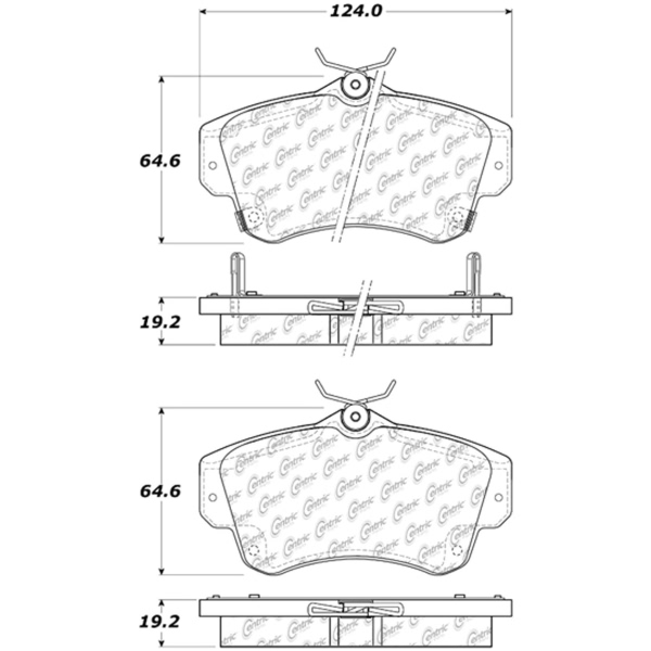 Centric Posi Quiet™ Extended Wear Semi-Metallic Front Disc Brake Pads 106.08410