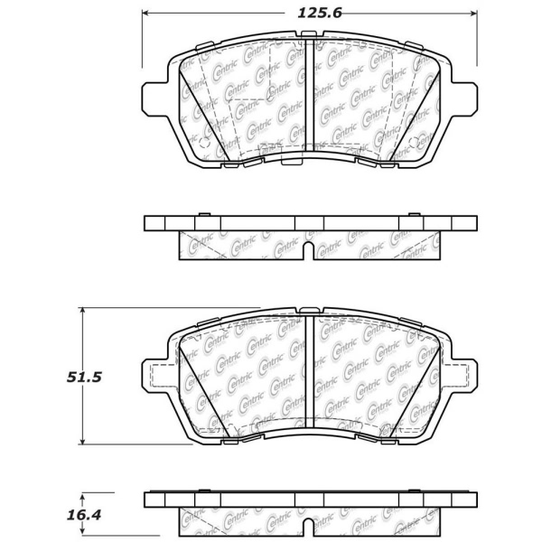 Centric Premium Ceramic Front Disc Brake Pads 301.14540