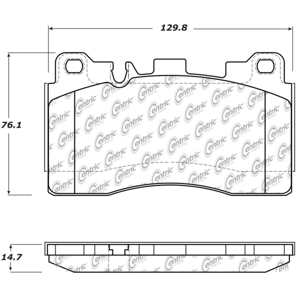 Centric Posi Quiet™ Semi-Metallic Rear Disc Brake Pads 104.15310