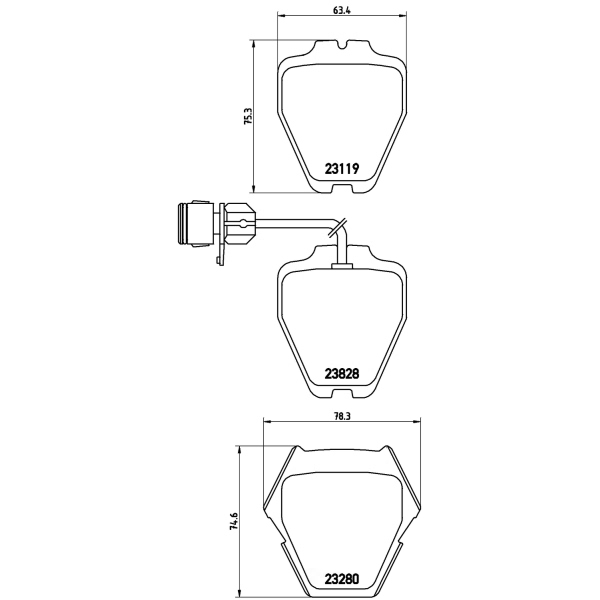 brembo Premium Low-Met OE Equivalent Front Brake Pads P85054