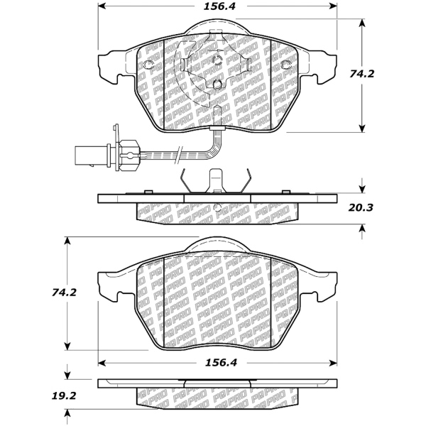 Centric Posi Quiet Pro™ Semi-Metallic Front Disc Brake Pads 500.08400