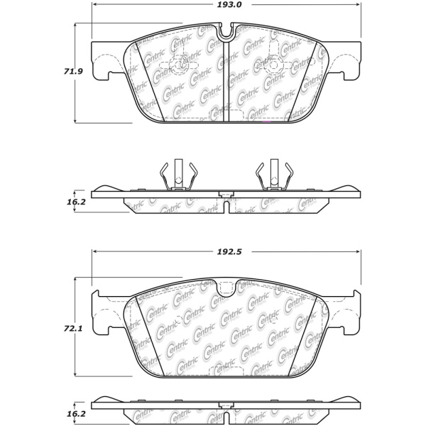 Centric Posi Quiet™ Semi-Metallic Front Disc Brake Pads 104.16360