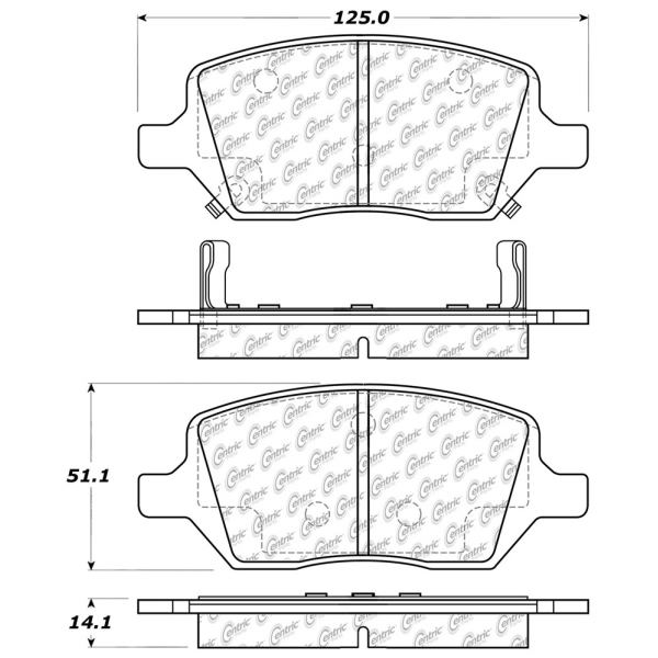 Centric Premium Ceramic Rear Disc Brake Pads 301.10930