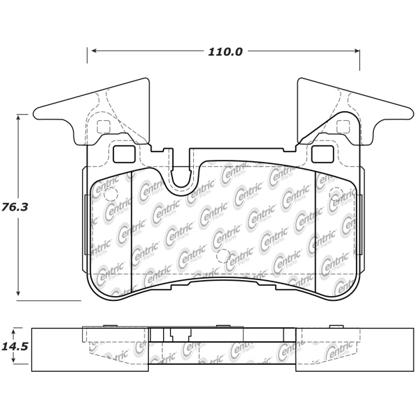 Centric Posi Quiet™ Semi-Metallic Rear Disc Brake Pads 104.14500