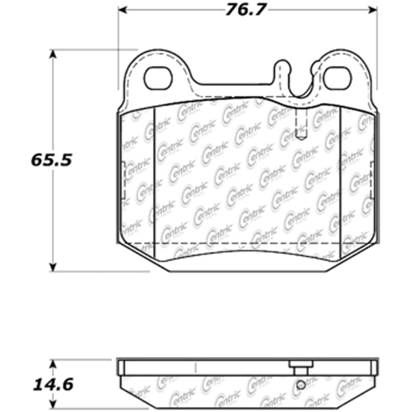 Centric Posi Quiet™ Semi-Metallic Rear Disc Brake Pads 104.08740