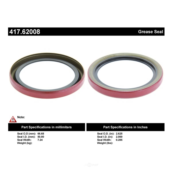 Centric Premium™ Front Inner Wheel Seal 417.62008