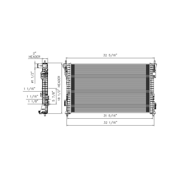 TYC Engine Coolant Radiator 13560