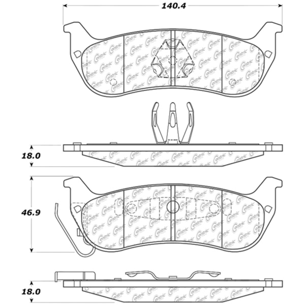 Centric Posi Quiet™ Ceramic Rear Disc Brake Pads 105.09980