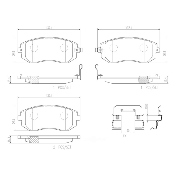 brembo Premium Ceramic Front Disc Brake Pads P78013N