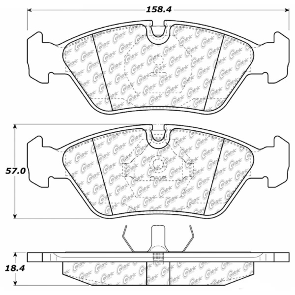 Centric Posi Quiet™ Semi-Metallic Front Disc Brake Pads 104.02530