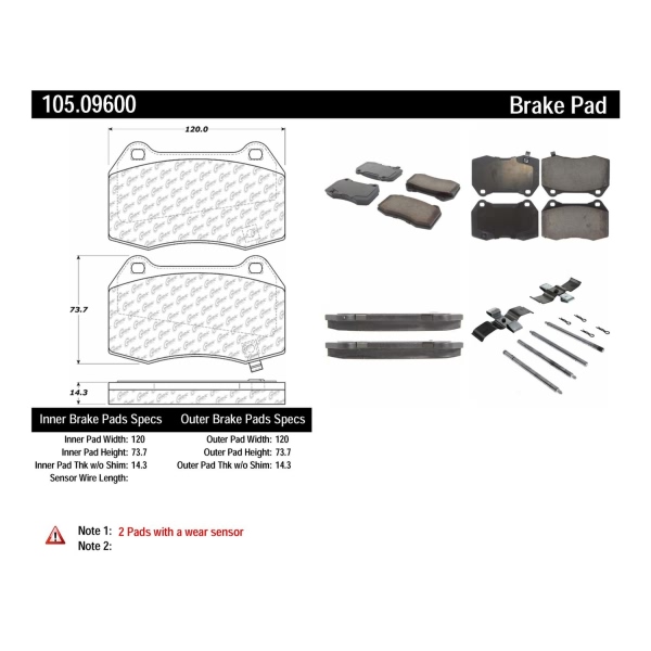 Centric Posi Quiet™ Ceramic Front Disc Brake Pads 105.09600