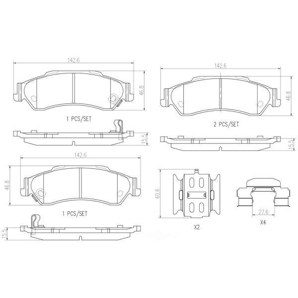 brembo Premium Ceramic Rear Disc Brake Pads P10002N