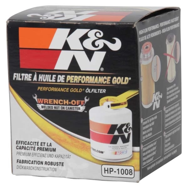 K&N Performance Gold™ Wrench-Off Oil Filter HP-1008