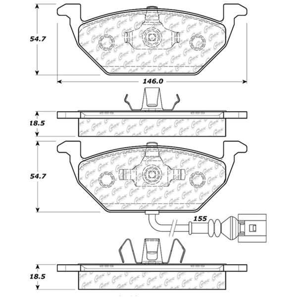 Centric Premium Ceramic Front Disc Brake Pads 301.07681