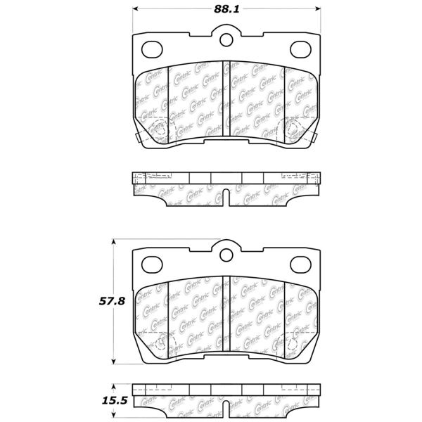 Centric Premium Semi-Metallic Rear Disc Brake Pads 300.11130