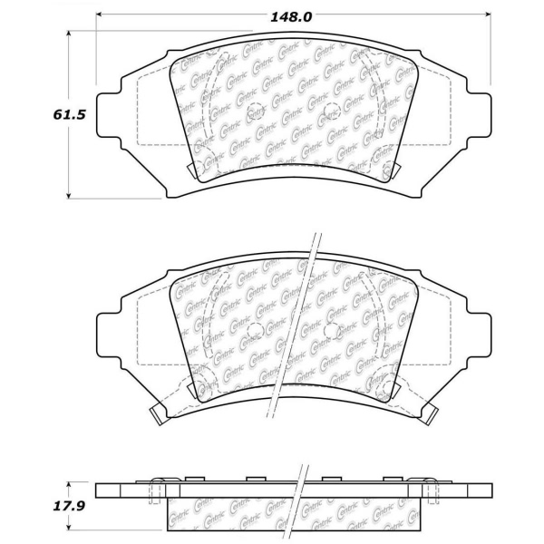 Centric Premium Semi-Metallic Front Disc Brake Pads 300.10760