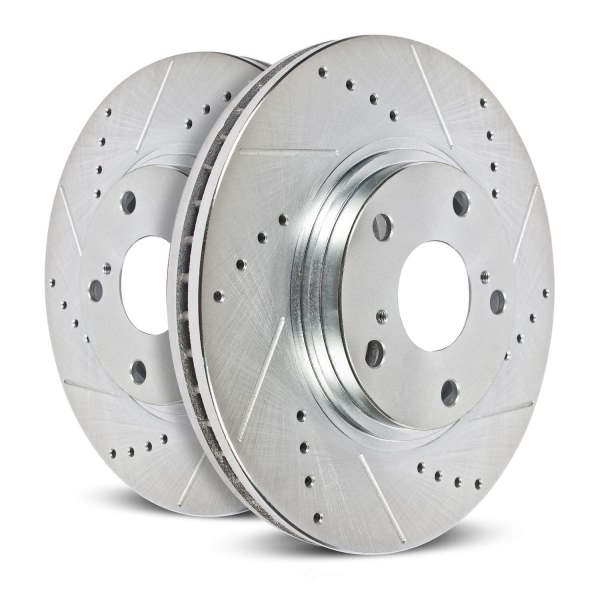 Power Stop PowerStop Evolution Performance Drilled, Slotted& Plated Brake Rotor Pair JBR1158XPR