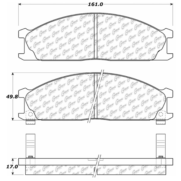 Centric Premium Semi-Metallic Front Disc Brake Pads 300.03330