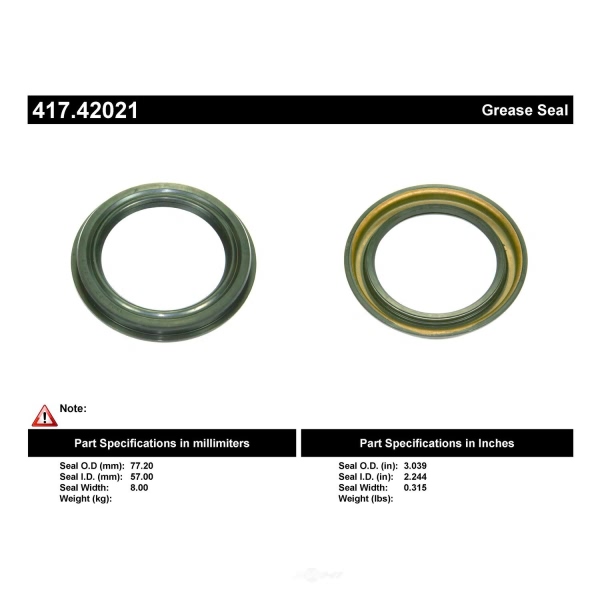 Centric Premium™ Axle Shaft Seal 417.42021