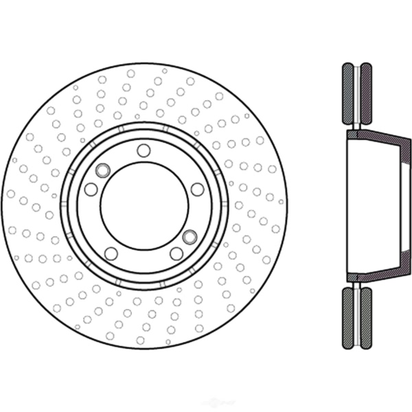 Centric SportStop Drilled 1-Piece Rear Driver Side Brake Rotor 128.37074