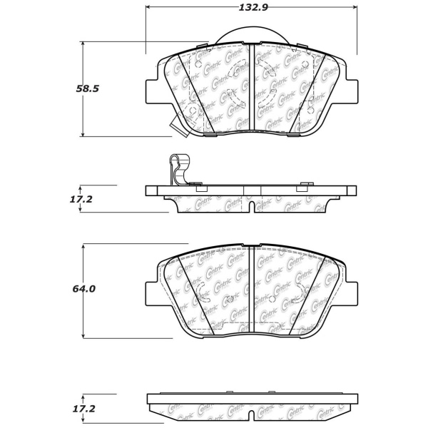 Centric Posi Quiet™ Ceramic Front Disc Brake Pads 105.14440