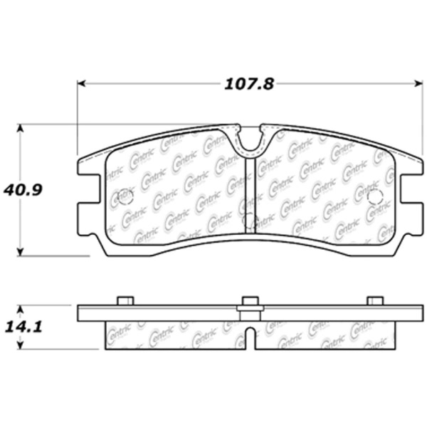 Centric Premium Semi-Metallic Rear Disc Brake Pads 300.07540