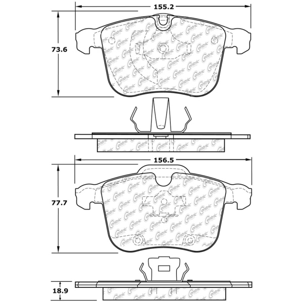 Centric Posi Quiet™ Ceramic Front Disc Brake Pads 105.12570