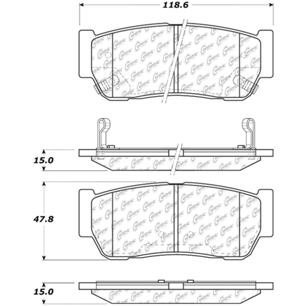 Centric Premium Ceramic Rear Disc Brake Pads 301.09540