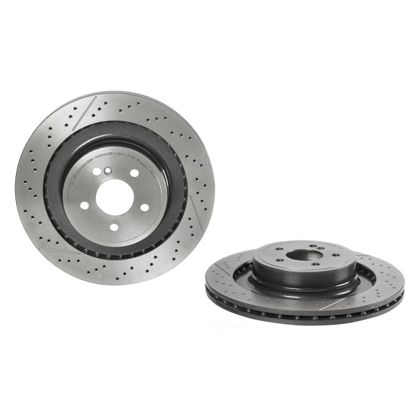 brembo UV Coated Series Drilled and Slotted Vented Rear Brake Rotor 09.A822.11