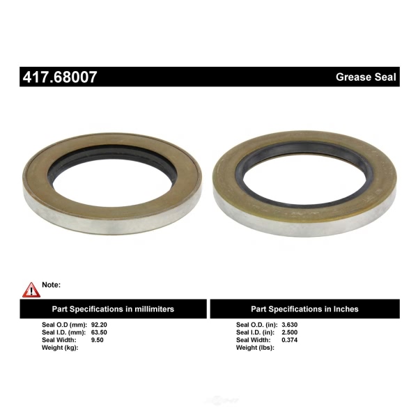 Centric Premium™ Front Inner Wheel Seal 417.68007