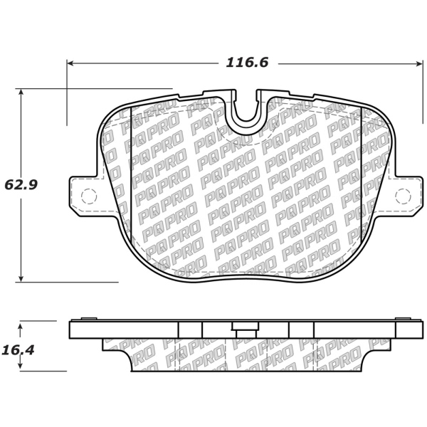 Centric Posi Quiet Pro™ Semi-Metallic Rear Disc Brake Pads 500.14270