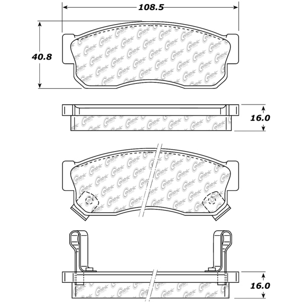 Centric Posi Quiet™ Ceramic Front Disc Brake Pads 105.02750