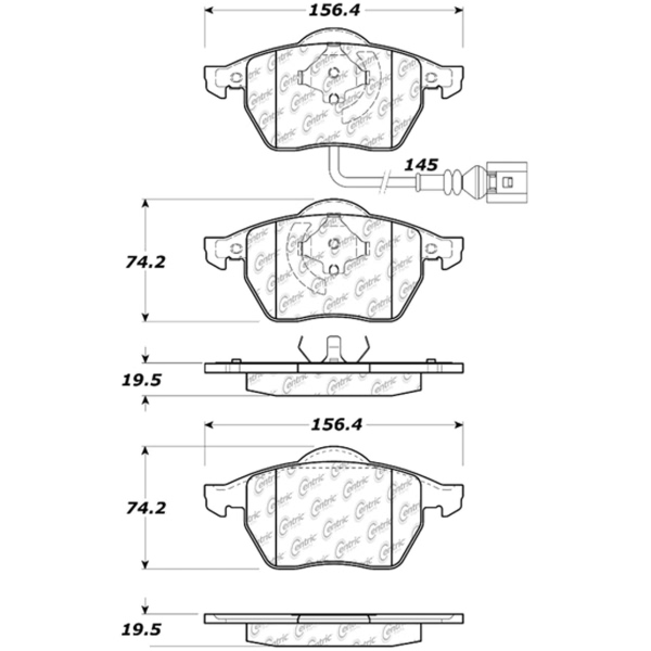 Centric Posi Quiet™ Semi-Metallic Front Disc Brake Pads 104.06871